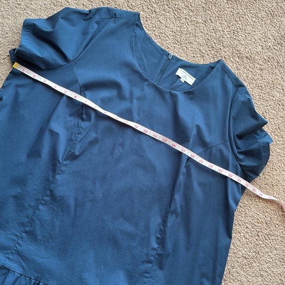 Universal Standard for J Crew Poplin Drop Waist Blue Dress Short Sleeve - Picture 9 of 12